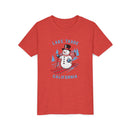 Lake Tahoe, California Youth Skiing Snowman Tee - Kids Lake Tahoe T Shirt-15