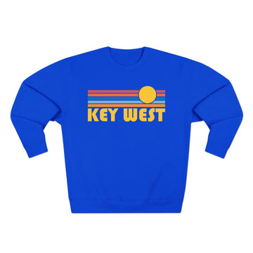 Buy royal-blue Premium Key West, Florida Retro Sun Graphic Sweatshirt