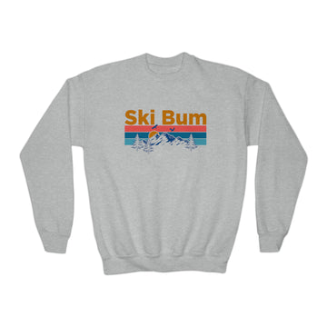 Buy sport-grey Ski Bum Youth Sweatshirt - Unisex Kid's Ski Bum Crewneck Sweatshirt