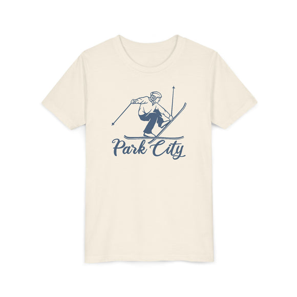 Park City, Utah Youth Vintage Snow Ski Graphic Tee - Kids Park City T Shirt