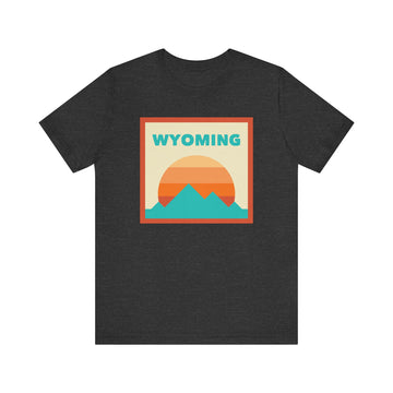 Retro Wyoming T-Shirt, Mountain Sun Tee, Unisex Graphic Shirt, Vintage Wyoming Top, Outdoor Adventure Clothing - 0