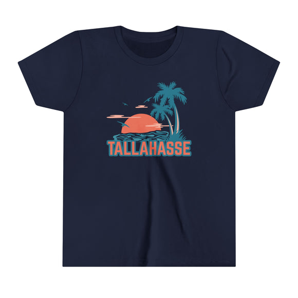 Tallahassee, Florida Youth Shirt - Retro Palm Tree Tallahassee Kid's T-Shirt
