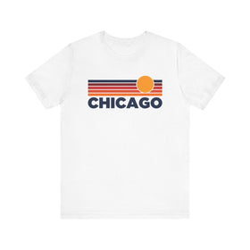 Chicago, Illinois T-Shirt Retro Sun Ombre Unisex Tee, Vintage Illinois Tee, Mountain Sun Chicago Tee, Illinois Souvenir Shirt