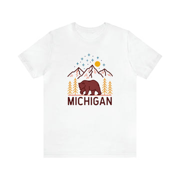 Buy white Michigan T-Shirt - Retro Unisex Michigan Shirt