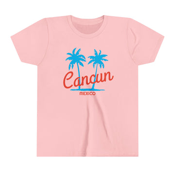 Buy pink Cancun, Mexico Youth Shirt - Retro Palm Tree Cancun Kid's T-Shirt