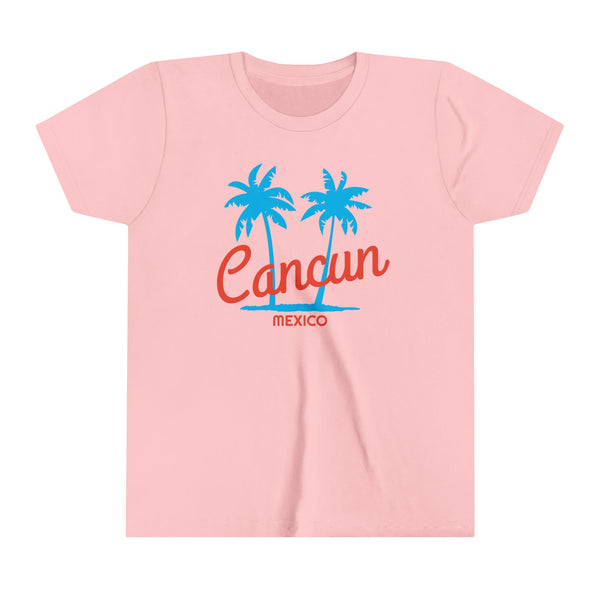 Cancun, Mexico Youth Shirt - Retro Palm Tree Cancun Kid's T-Shirt