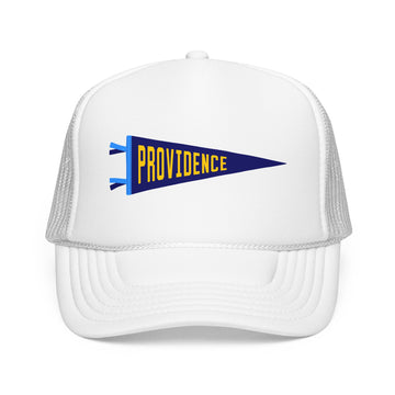 Buy white Providence, Rhode Island Pennant Trucker Hat — Retro Flag Foam Cap