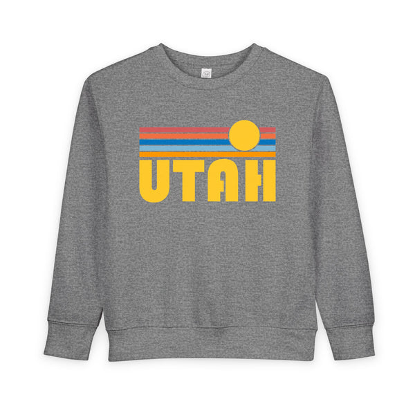 Utah Toddler Sweatshirt - Retro Sun Utah Toddler Crewneck Sweatshirt