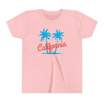Buy pink California Youth Shirt - Retro Palm Tree California Kid's T-Shirt