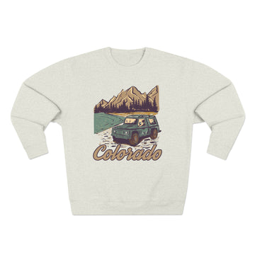 Buy oatmeal-heather Premium Colorado Sweatshirt - Unisex Mountain Sweatshirt