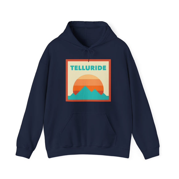 Telluride, Colorado Mountain Sun Hoodie - Unisex Hooded Sweatshirt, Travel Sweatshirt, Sunset