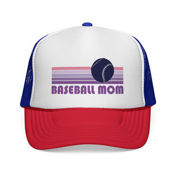 Buy blue-red Baseball Mom Trucker Cap | Trucker Caps