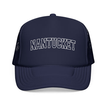 Nantucket, Massachusetts Trucker Hat — Vintage College Foam Mesh Nantucket Cap