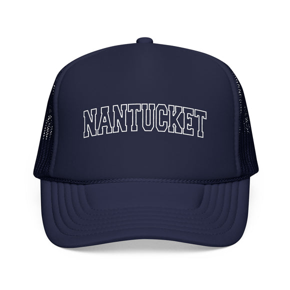 Nantucket, Massachusetts Trucker Hat — Vintage College Foam Mesh Nantucket Cap