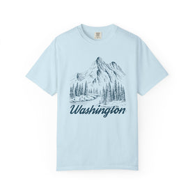 Buy chambray Washington Graphic Tee - Mountain Illustration Washington T Shirt