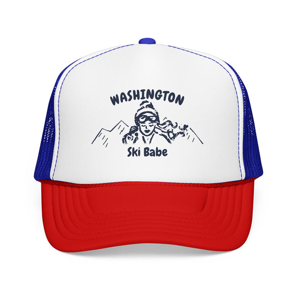 Washington Ski Babe Trucker Hat — Foam Mesh Cap