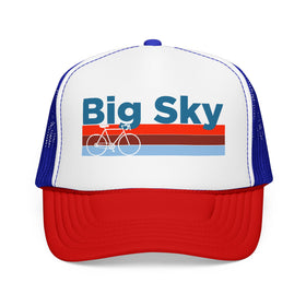 Buy red-white-royal Big Sky, Montana Trucker Hat - Foam Big Sky Bike Cap