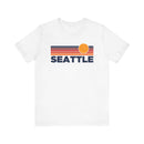 Seattle, Washington T-Shirt Retro Sun Ombre Unisex Tee, Vintage Washington Tee, Mountain Sun Seattle Tee, Washington Souvenir Shirt-1