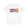 Seattle, Washington T-Shirt Retro Sun Ombre Unisex Tee, Vintage Washington Tee, Mountain Sun Seattle Tee, Washington Souvenir Shirt