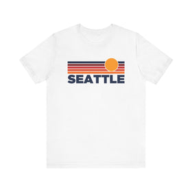 Seattle, Washington T-Shirt Retro Sun Ombre Unisex Tee, Vintage Washington Tee, Mountain Sun Seattle Tee, Washington Souvenir Shirt