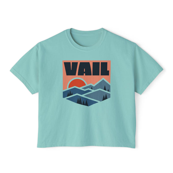 Women's Vail, Colorado Boxy Graphic Tee - Slightly Cropped