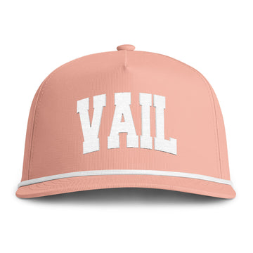 Buy peachy Vail, Colorado Embroidered Rope Hat - Vintage Sunwashed Rope Cap, Comfort Colors