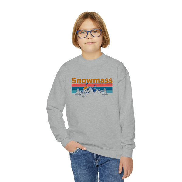 Snowmass, Colorado Youth Sweatshirt - Unisex Kid's Snowmass Crewneck Sweatshirt