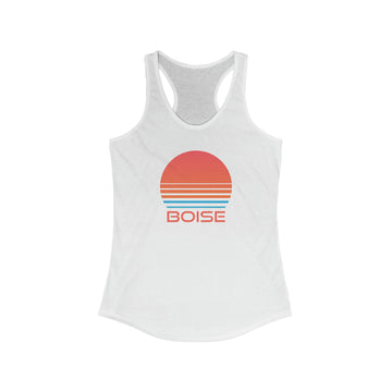 Buy solid-white Boise, Idaho Women's Racerback Tank Top