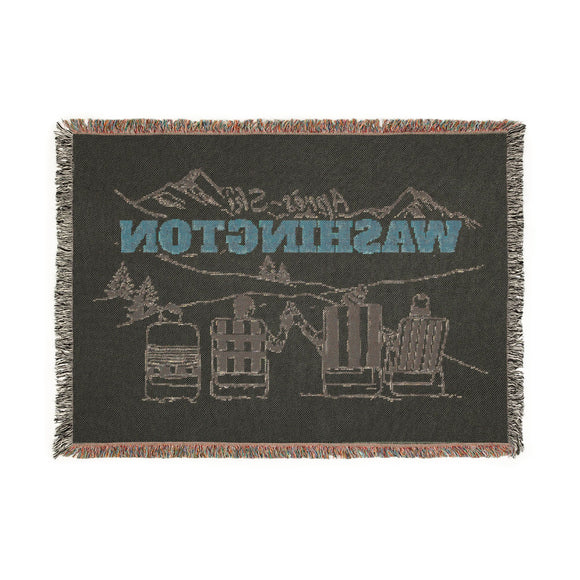 Washington Ski Town Throw Blanket | Mountain Woven Blanket