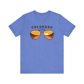 Buy heather-columbia-blue Colorado T Shirt - Sunglasses Lake Graphic Colorado Tee