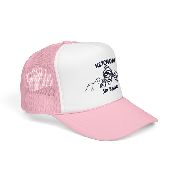 Ketchum, Idaho Ski Babe Trucker Hat — Foam Mesh Cap