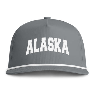 Buy granite Alaska Embroidered Rope Hat - Vintage Sunwashed Rope Cap, Comfort Colors