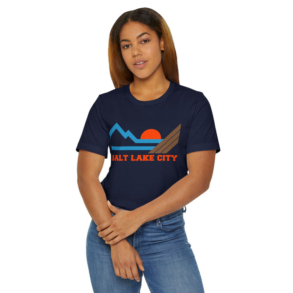 Salt Lake City, Utah Retro Mountains Sunset T-Shirt | Vintage Salt Lake City Tee