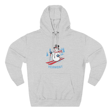 Premium Vermont Skiing Snowman Hoodie - 0