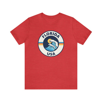 Buy heather-red Florida T-Shirt - Retro Unisex Florida Shirt - Wave Circle