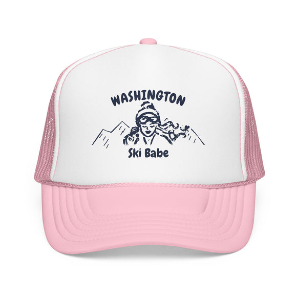 Washington Ski Babe Trucker Hat — Foam Mesh Cap