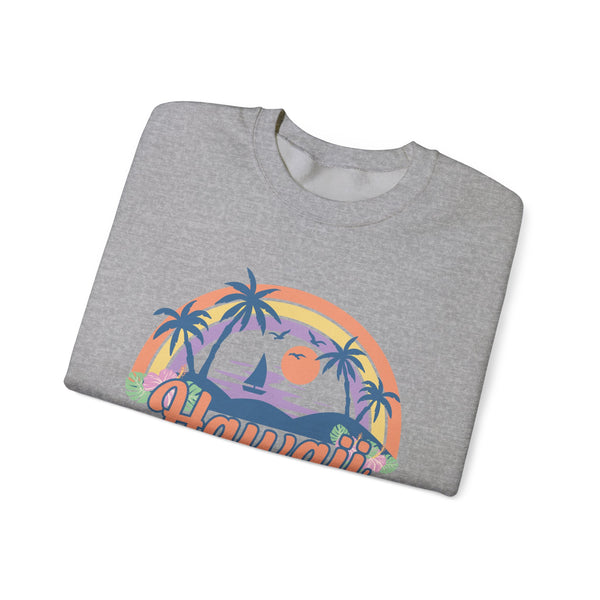Hawaii Sweatshirt - Unisex Retro Beach Hawaii Crewneck Sweatshirt