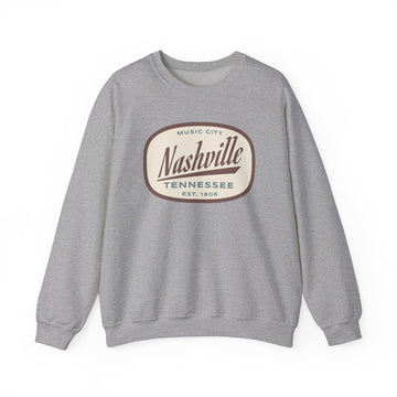 Buy sport-grey Nashville, Tennessee Sweatshirt - Unisex Retro Crewneck Nashville Sweatshirt