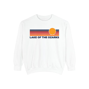 Lake of the Ozarks, Missouri Sunset Stripes Sweatshirt | Comfort Colors - 100% Cotton - 0