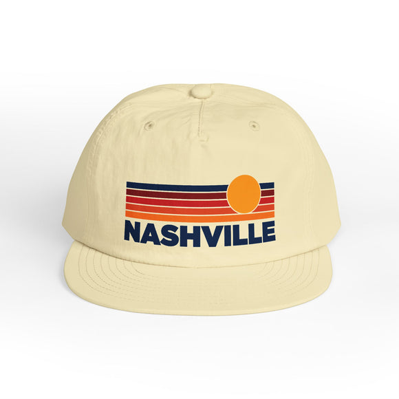 Nashville, Tennessee retro sunset Surf Cap | vintage striped sun state hat