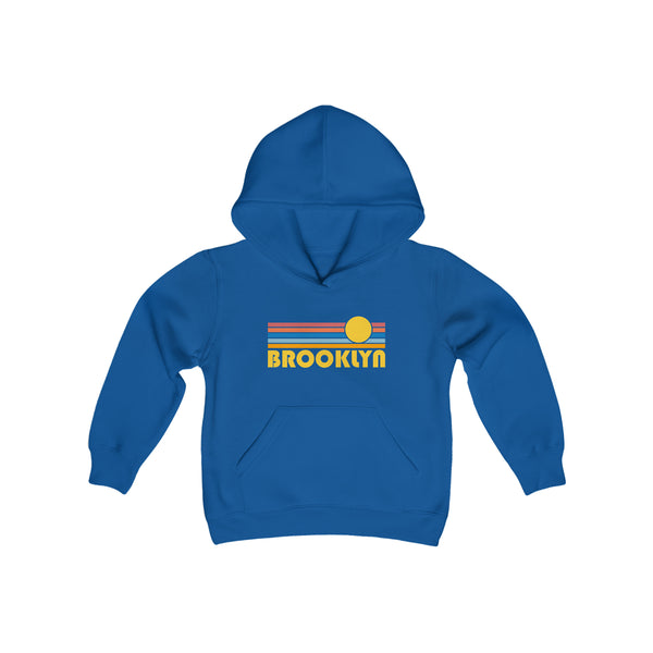 Brooklyn, New York Youth Hoodie - Retro Sun