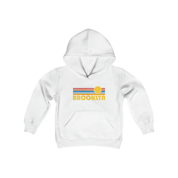 Buy white Brooklyn, New York Youth Hoodie - Retro Sun