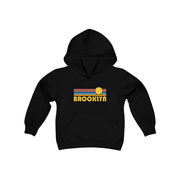 Brooklyn, New York Youth Hoodie - Retro Sun