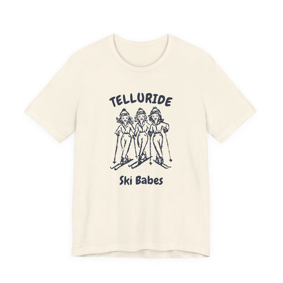 Telluride, Colorado Ski Babes T‑Shirt — Retro Skiing Graphic Tee
