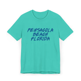 Buy teal Pensacola Beach T-Shirt | 100% Cotton Retro Florida Tee