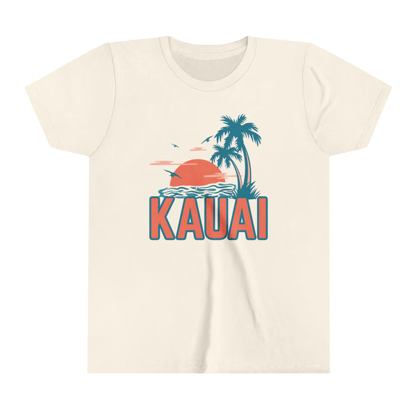 Kauai, Hawaii Youth Shirt - Retro Palm Tree Kauai Kid's T-Shirt