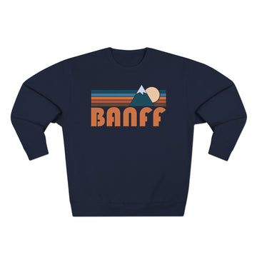 Buy navy Premium Banff, Canada Retro Mountain Graphic Sweatshirt
