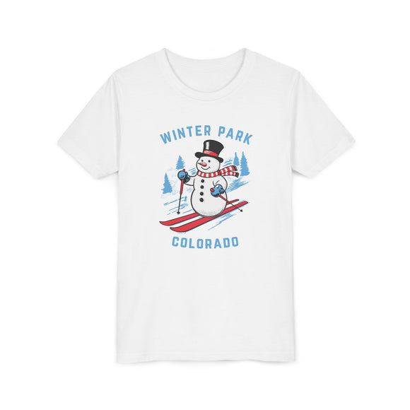 Winter Park, Colorado Youth Skiing Snowman Tee - Kids Winter Park T Shirt