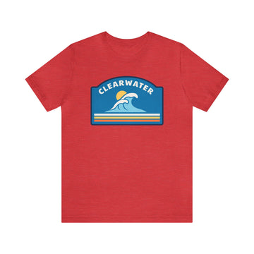 Buy heather-red Clearwater, Florida T-Shirt - Unisex Clearwater Shirt - Wave Arch