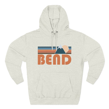 Buy oatmeal-heather Bend, Oregon Hoodie - Retro Mountain Unisex Sweatshirt
